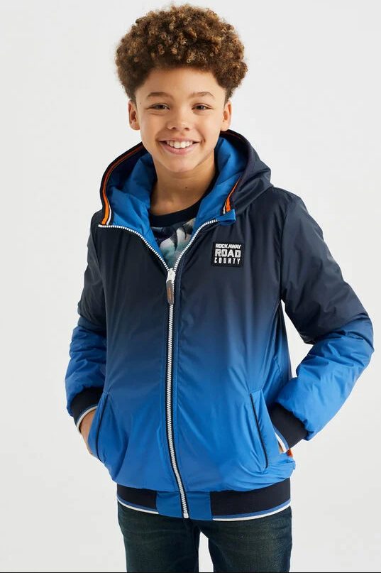 Jongens reversible bomberjack met capuchon